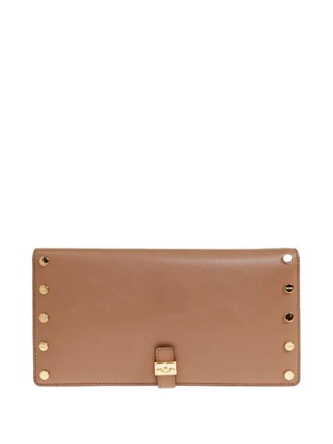 studs-embellishment flap wallet by GANNI