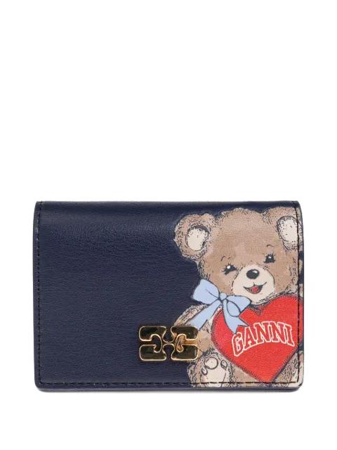 teddy appliqué-logo wallet by GANNI