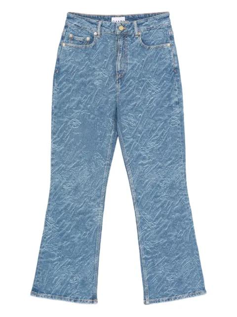 textured five-pocket jeans by GANNI