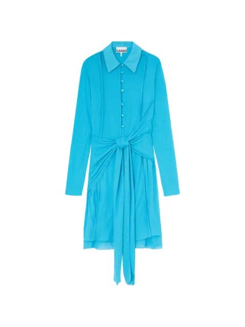 tie-detail buttoned midi dress by GANNI