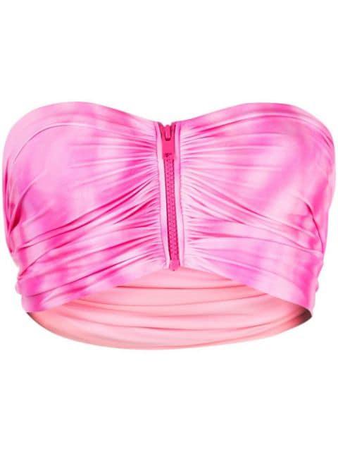 tie-dye bandeau bikini top by GANNI