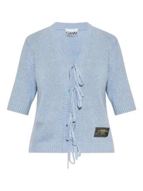 tie-front V-neck knitwear by GANNI