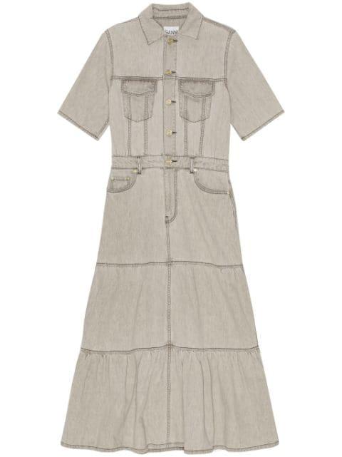 tiered denim maxi dress by GANNI