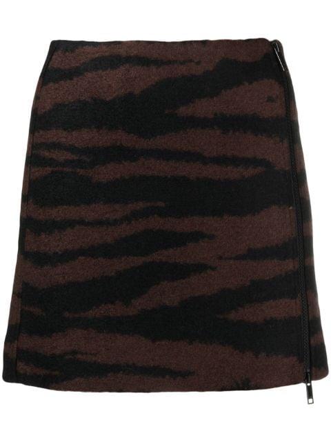 tiger-jacquard miniskirt by GANNI