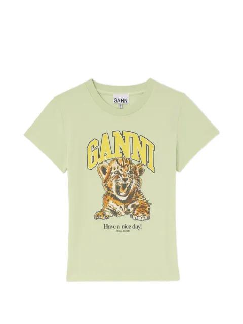 tiger-print T-shirt by GANNI
