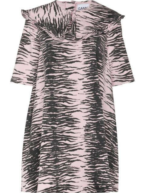 tiger-print shift minidress by GANNI