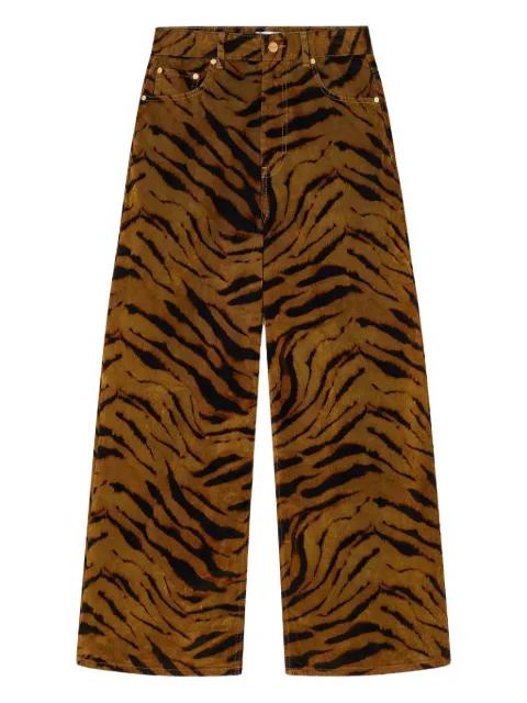 tiger-stripe jeans by GANNI