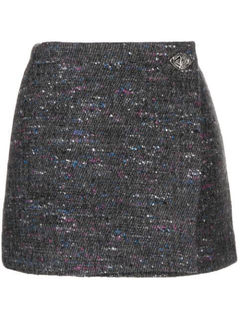 tweed wrap mini skirt by GANNI