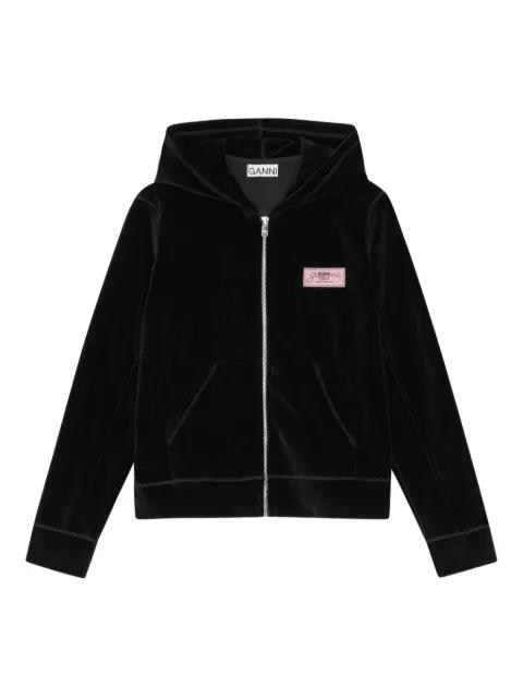 velour zip-up hoodie by GANNI