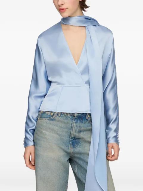 wrap-style scarf-detail blouse by GANNI