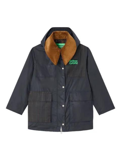 x Barbour corduroy-collar coat by GANNI