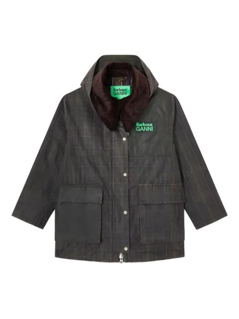 x Barbour corduroy-collar coat by GANNI