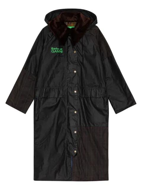 x Barbour hoodied panelled coat by GANNI