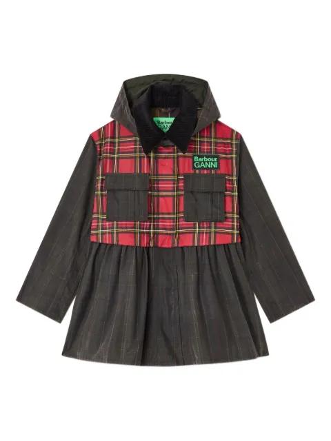 x Barbour tartan peplum coat by GANNI