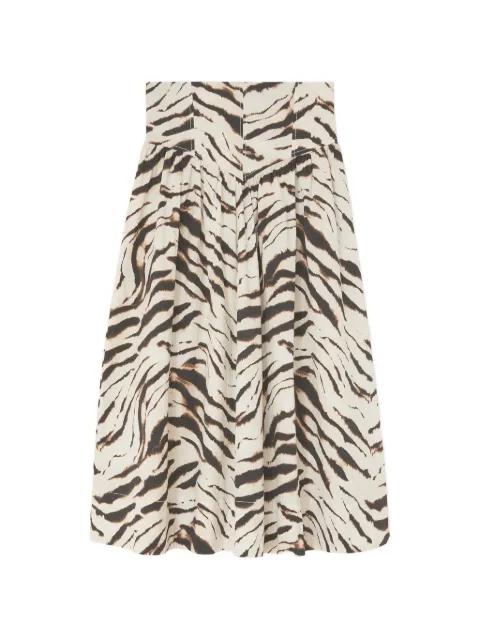 zebra-print gathered maxi skirt by GANNI