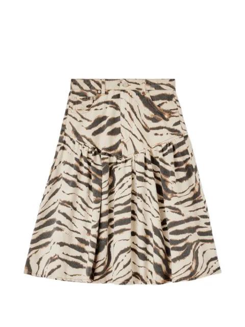 zebra-print gathered skirt by GANNI