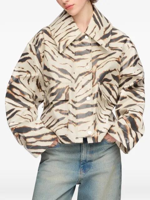 zebra-print laminated jacket by GANNI