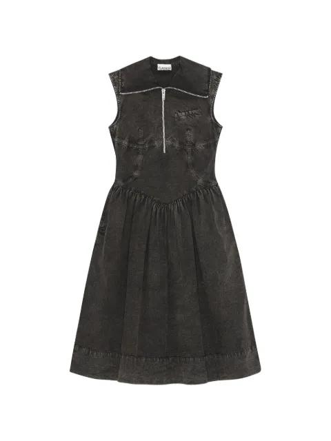 zip-collared mini dress by GANNI