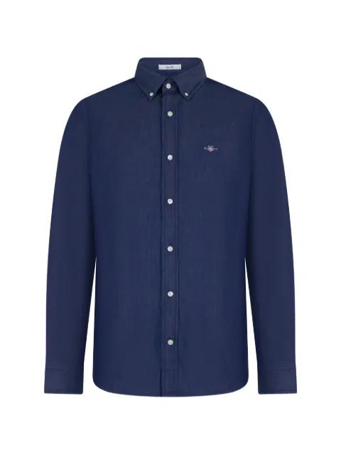 Indigo long-sleeve slim-fit shirt by GANT