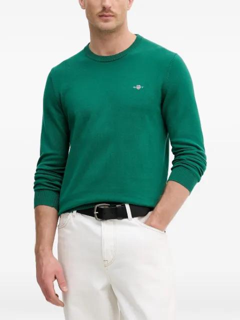 Shield-embroidered crew-neck sweater by GANT