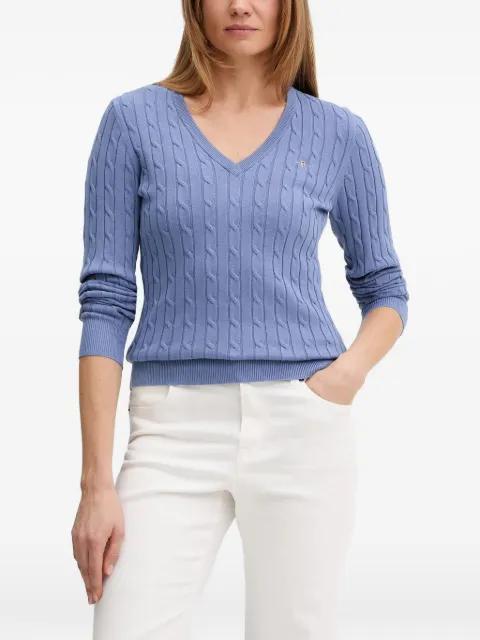 V-neck cable sweater by GANT