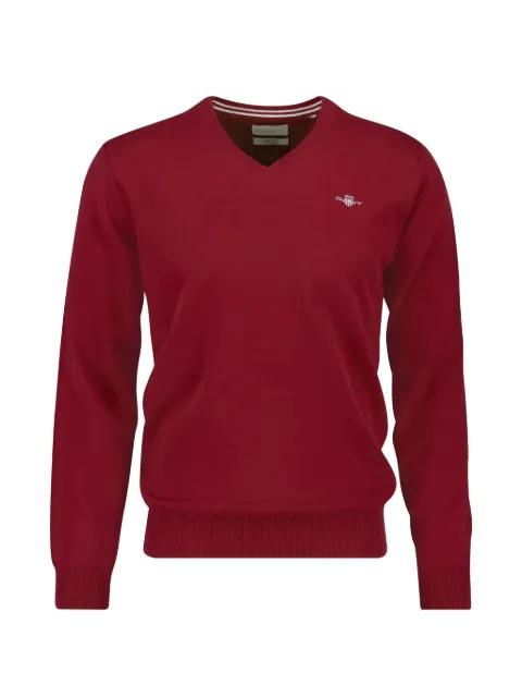 V-neck logo-embroidery sweater by GANT