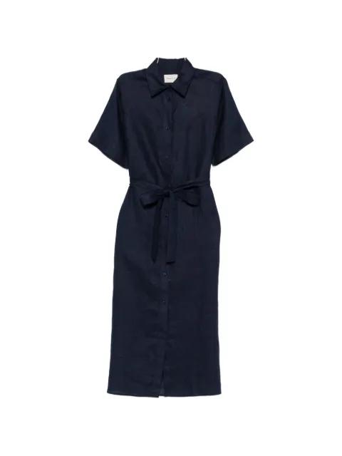 belted button-fastening midi dress by GANT