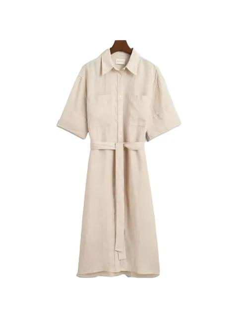 belted midi shirt dress by GANT