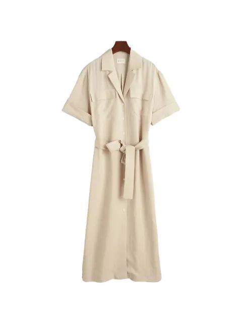 button-fastening belted midi shirt dress by GANT