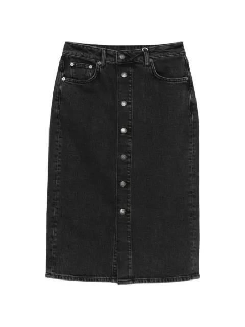 button-up denim midi skirt by GANT