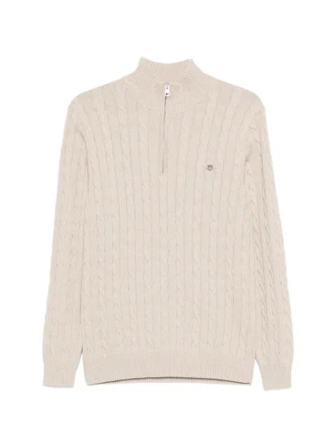 cable-knit quarter-zip sweater by GANT