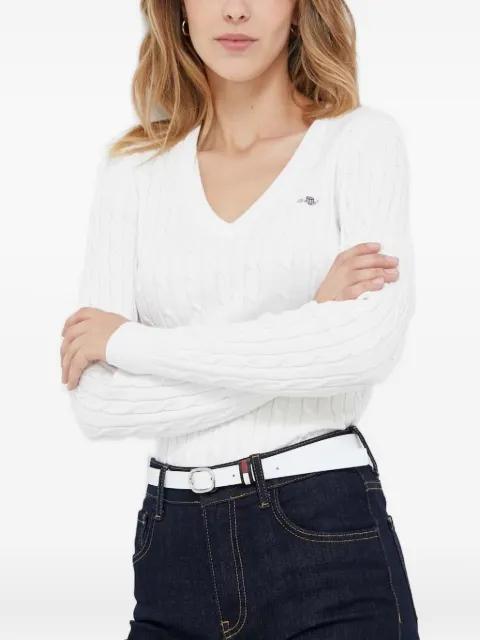 cable-knit v-neck jumper by GANT