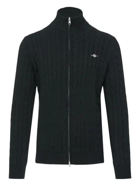 cable zipped cotton cardigan by GANT