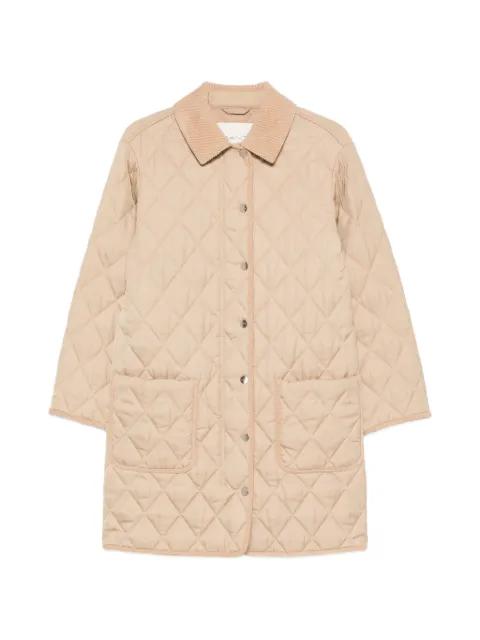 corduroy-collar quilted coat by GANT