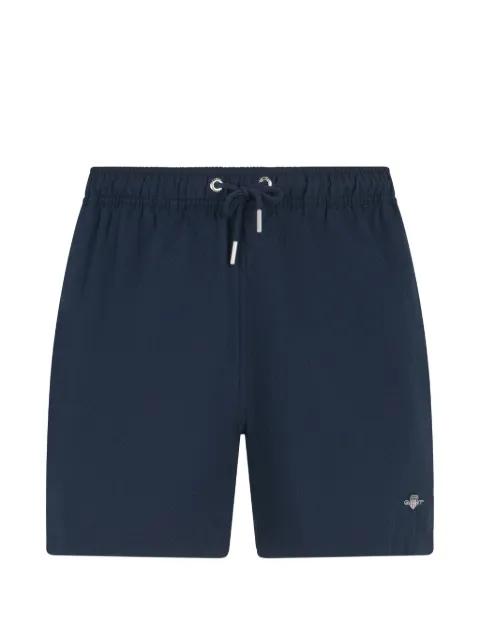 drawstring-waist seersucker swim shorts by GANT