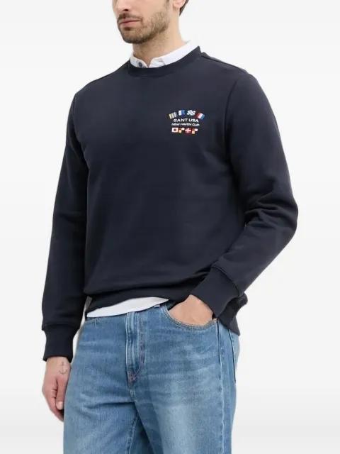flag-embellished crew-neck sweatshirt by GANT