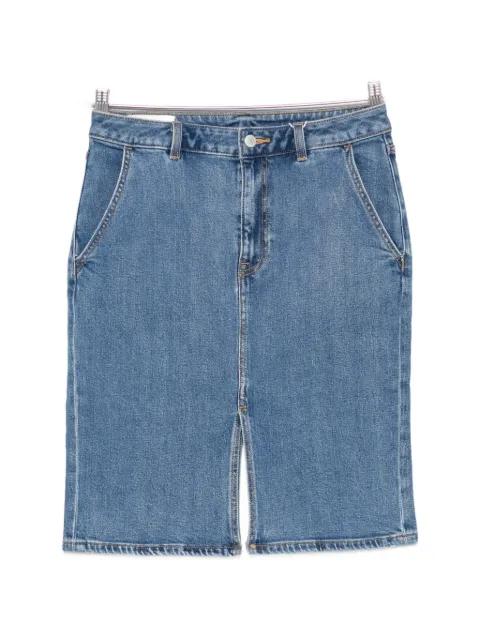 front-slit denim midi skirt by GANT