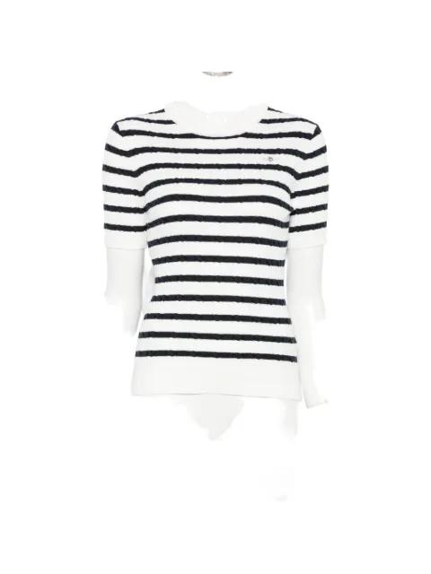 horizontal-stripe cable-knit T-shirt by GANT