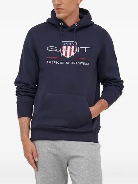 logo-embroidered hoodie by GANT