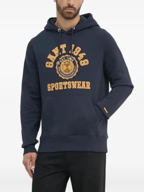 logo-print hoodie by GANT