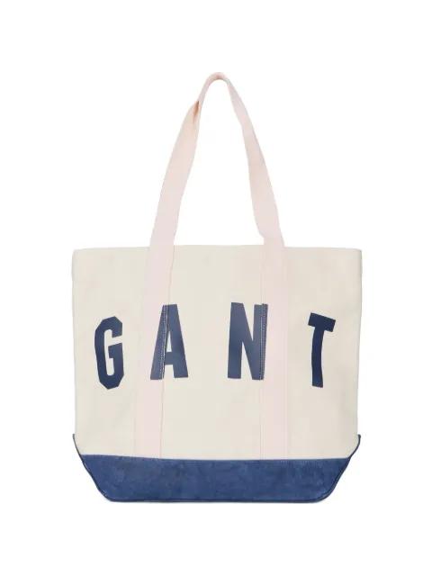 logo-print panelled tote bag by GANT