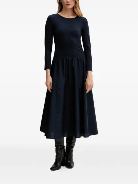 long-sleeve gathered midi dress by GANT