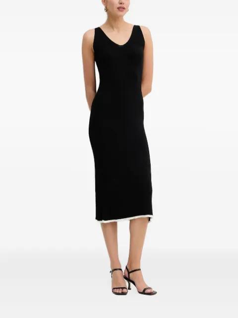 ribbed V-neck midi dress by GANT