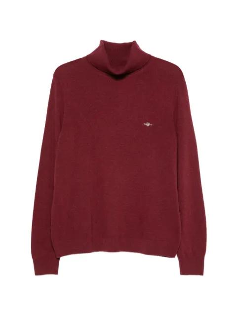roll neck logo-embroidered sweater by GANT