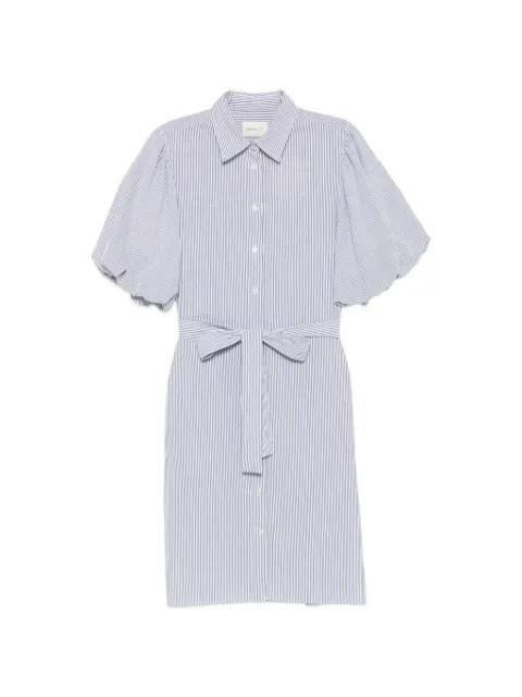 striped balloon-sleeve midi dress by GANT