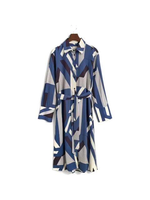 tie-waist patterned midi dress by GANT