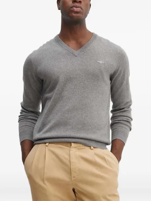 v-neck logo-embroidered sweater by GANT