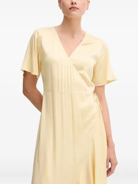 wrap ruffled-sleeve asymmetrical dress by GANT