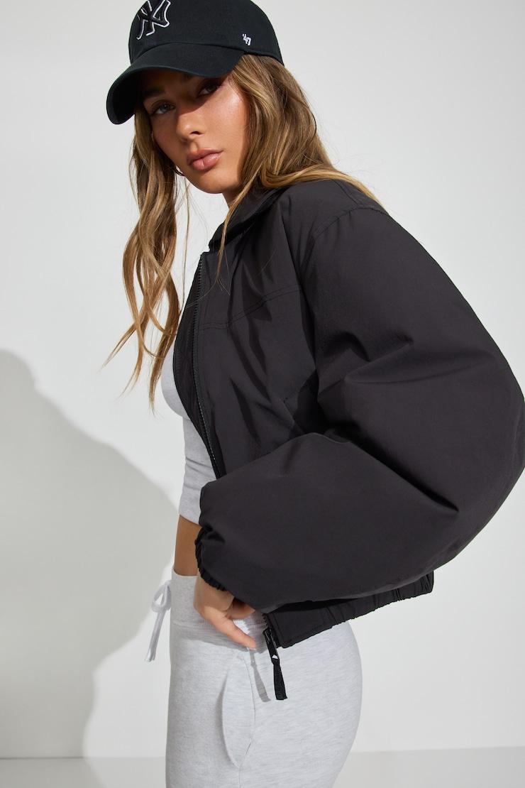 Cropped Nylon Bomber Jacket by GARAGE