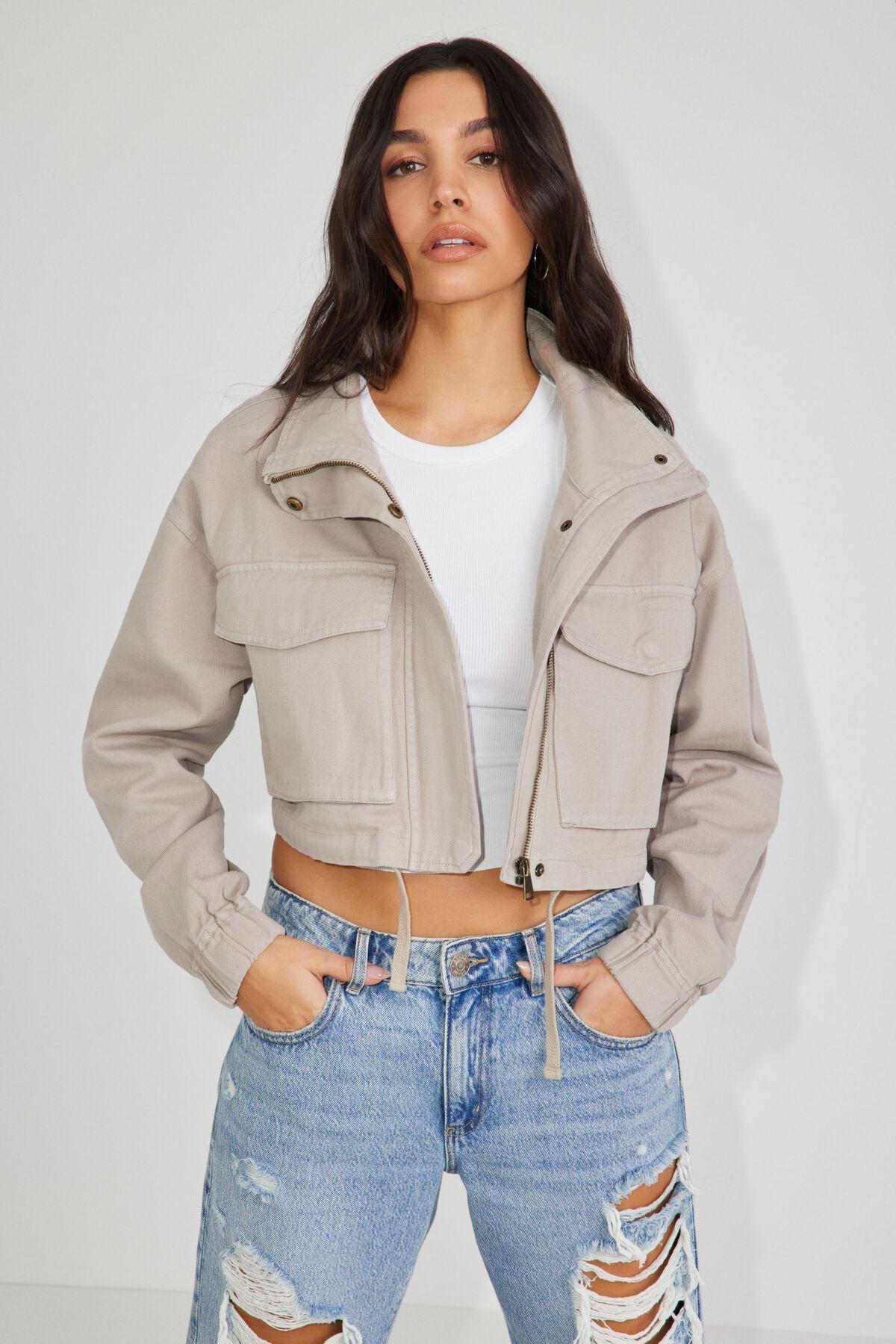 Cropped Utility Denim Jacket by GARAGE